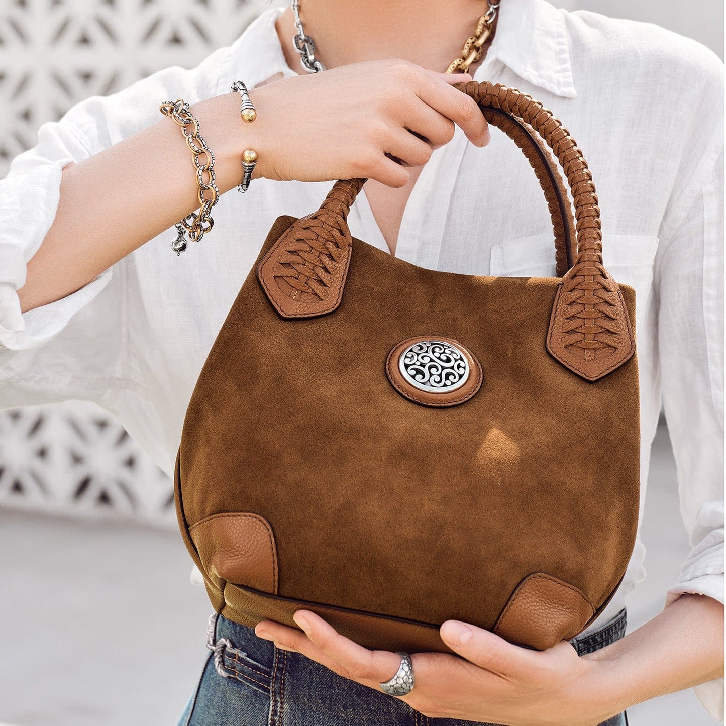 Brighton CONTEMPO Reina Suede Medium Tote