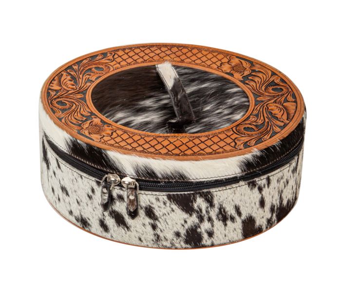 Western Mesa Round Hand-tooled Valuables & Jewelry Box