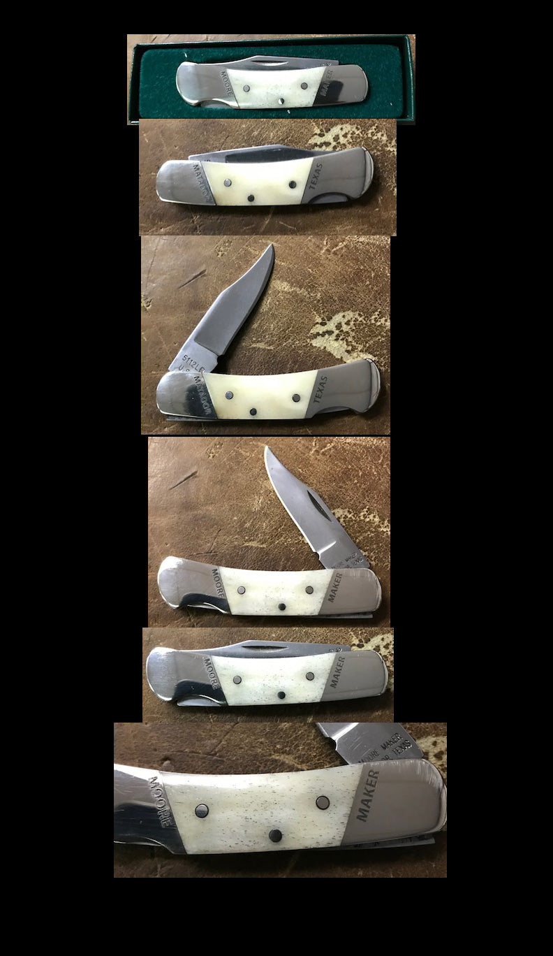WHITE BONE LOCKBACK - 3" Moore Maker Knife
