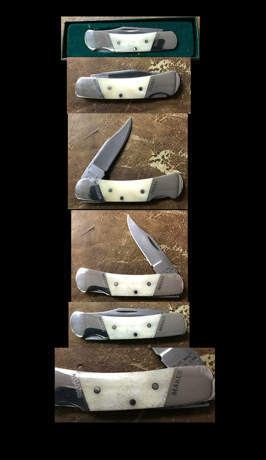 WHITE BONE LOCKBACK - 3" Moore Maker Knife