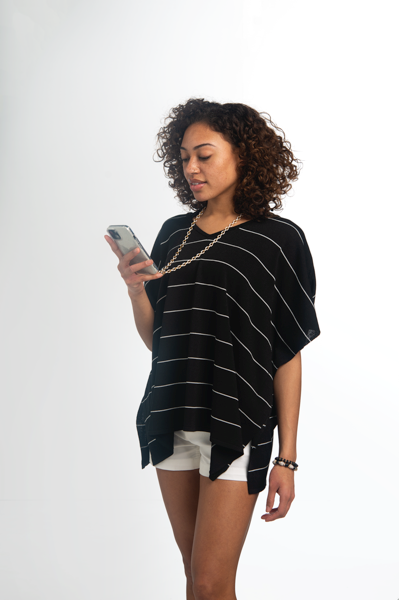 Yacht Striped Top-Navy or Black
