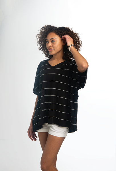 Yacht Striped Top-Navy or Black