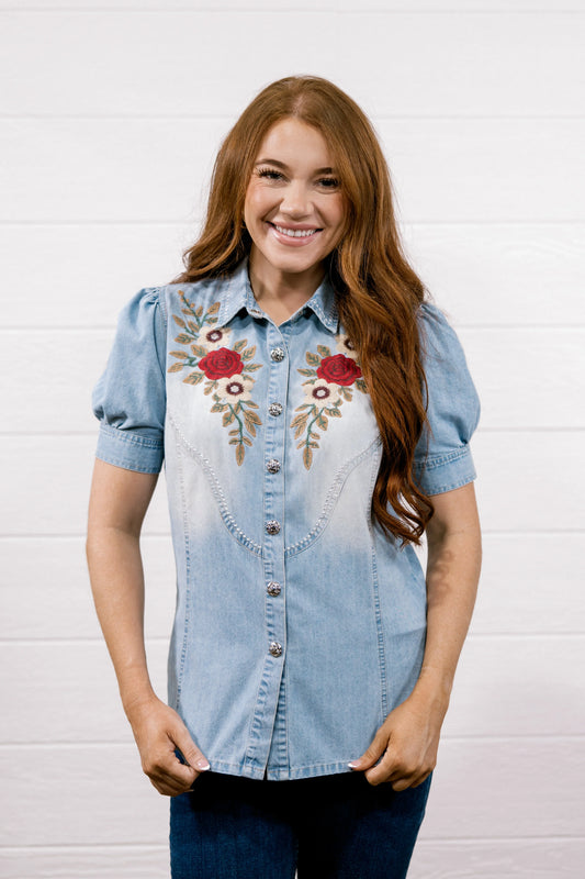 Sutton Top- Denim