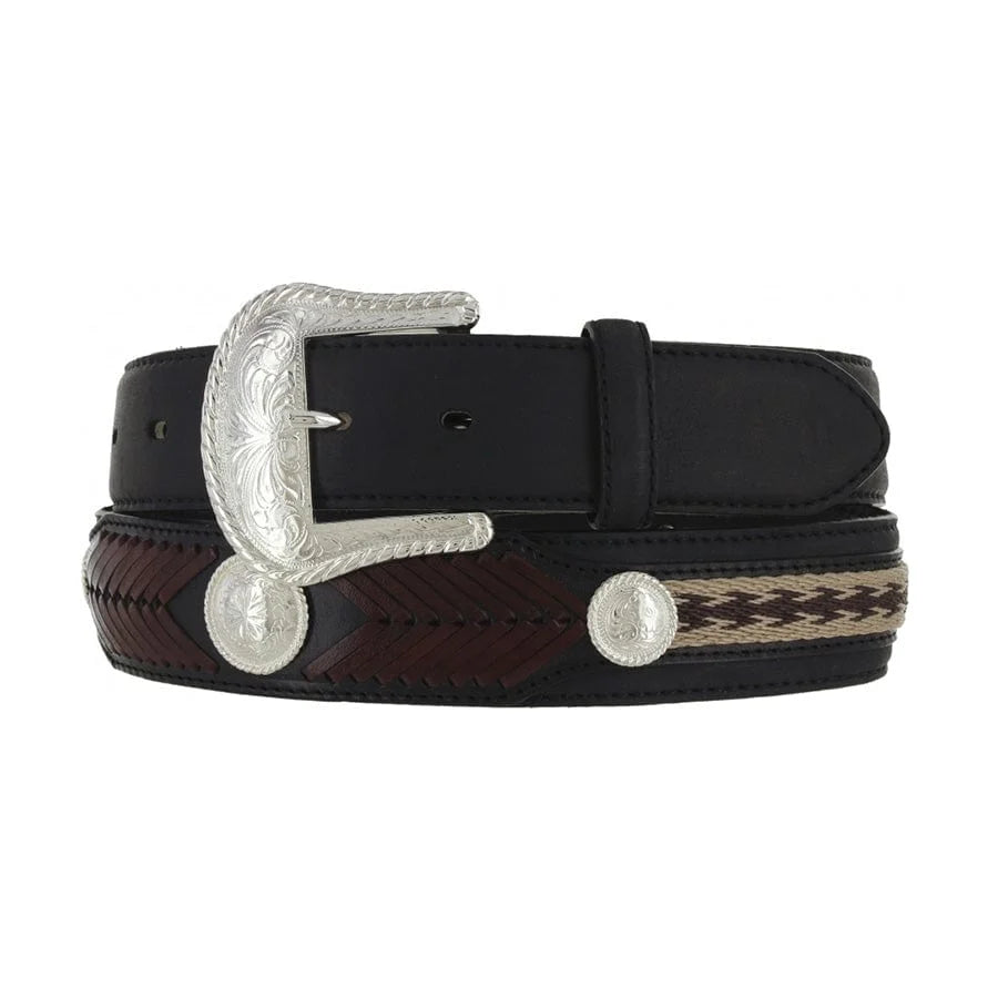 Tony Lama The Duke Center Applique Belt-Black
