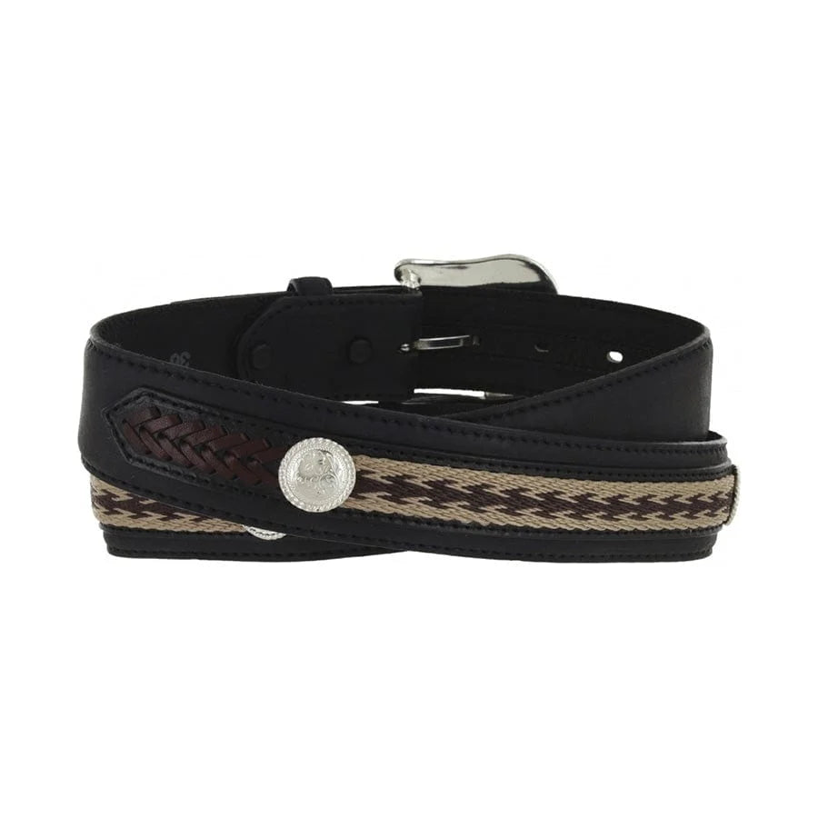 Tony Lama The Duke Center Applique Belt-Black
