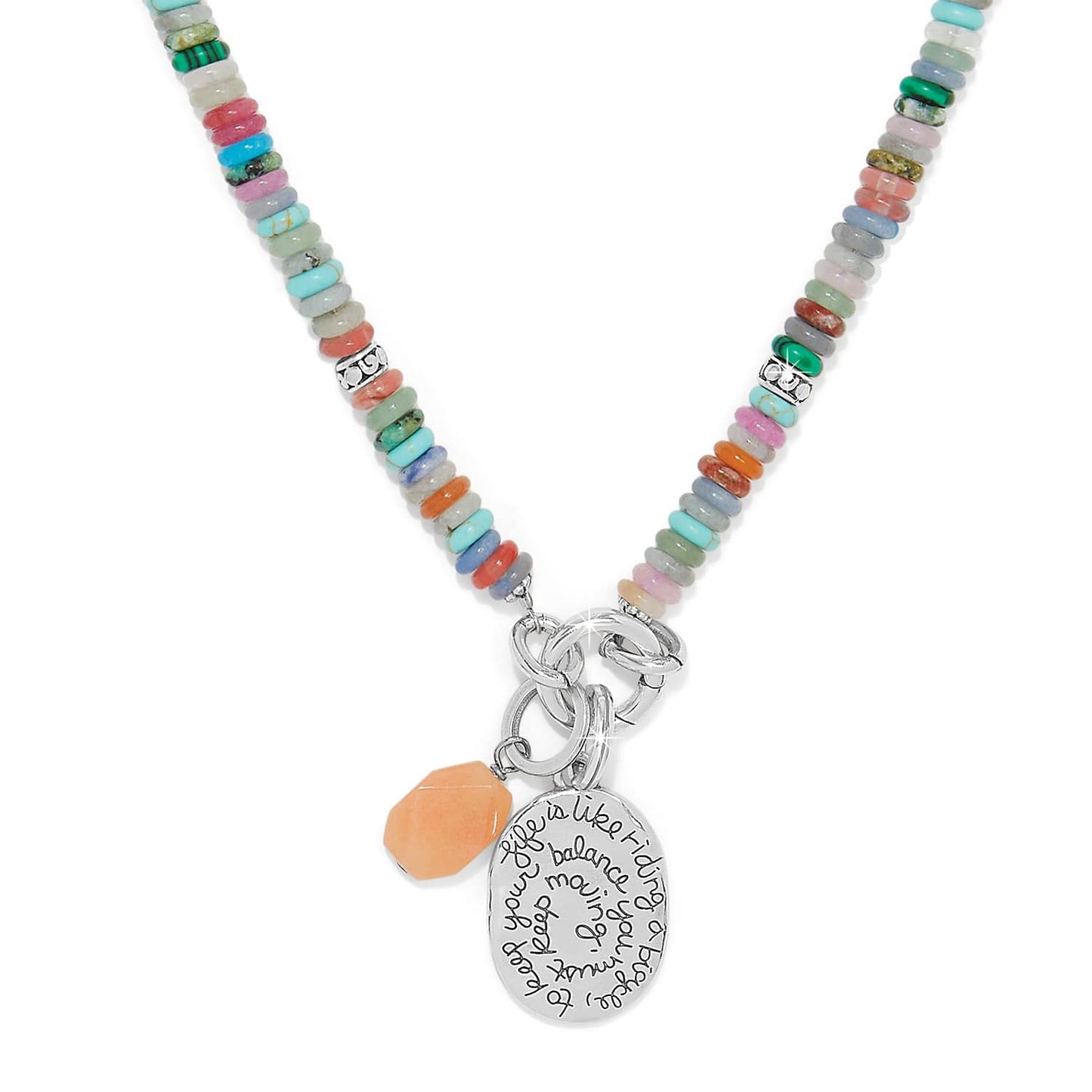 Brighton Token Charm Mix Gemstone Necklace