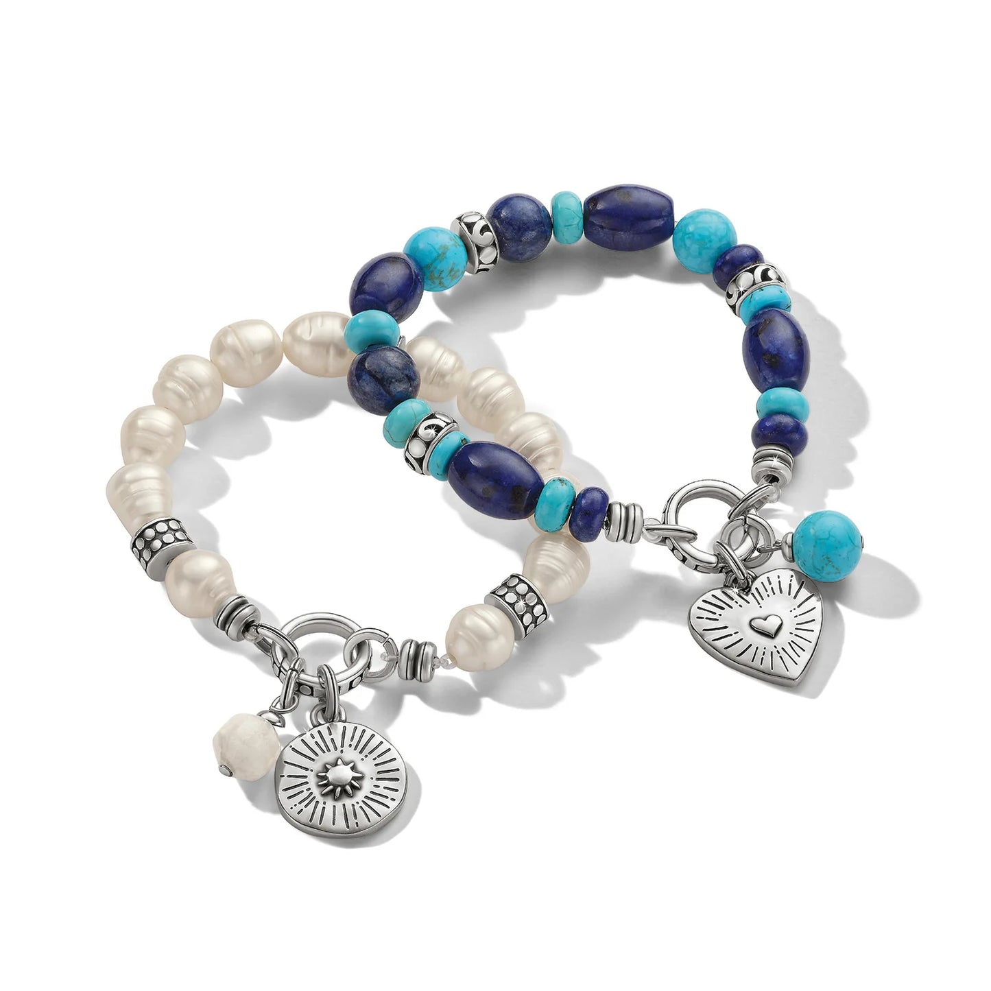 Brighton Token Lapis & Turquoise Charm Stretch Bracelet