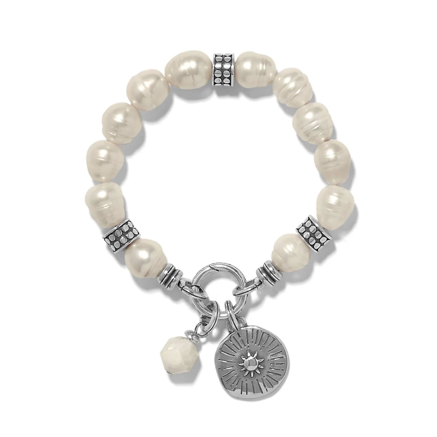 Brighton Token Pearl Charm Stretch Bracelet