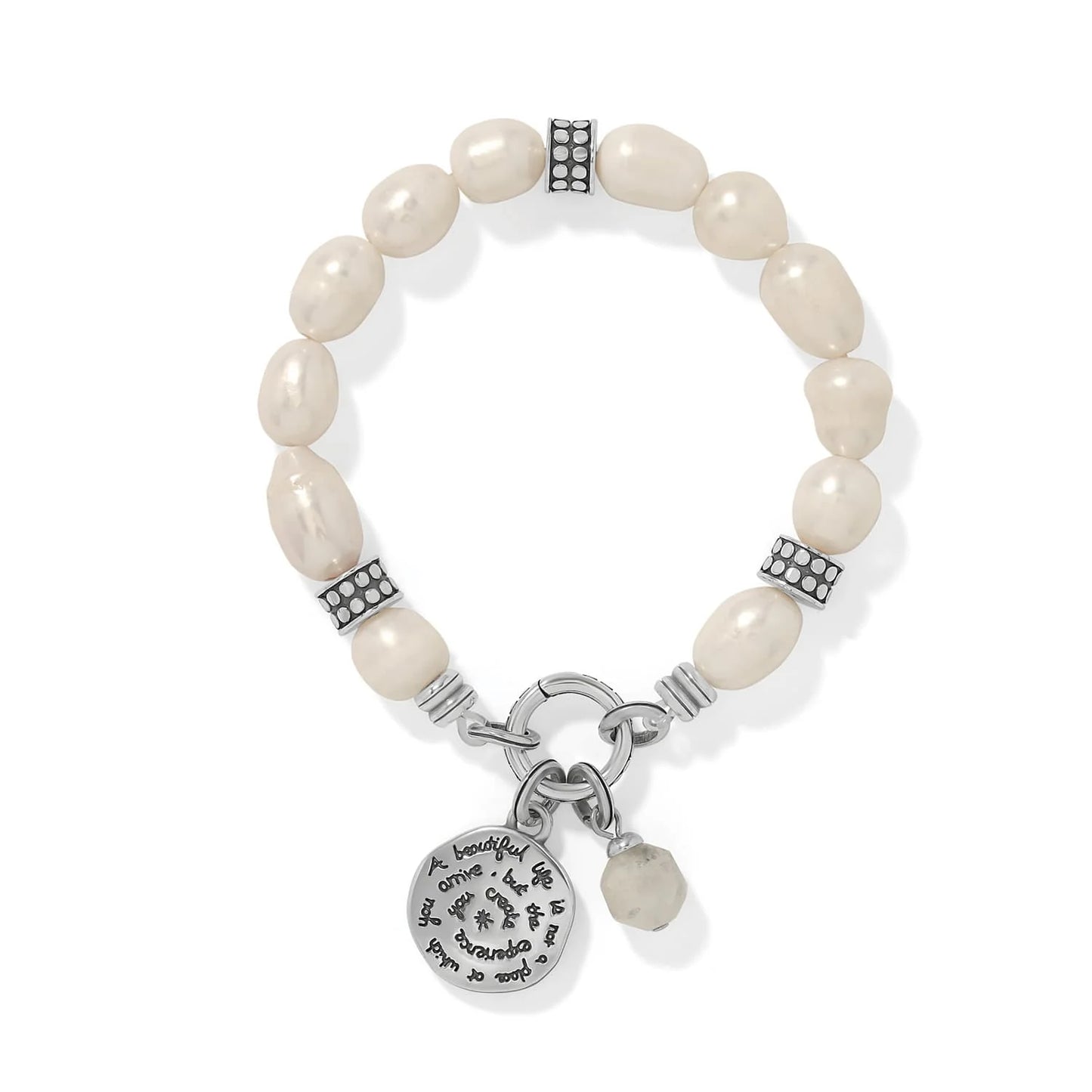 Brighton Token Pearl Charm Stretch Bracelet