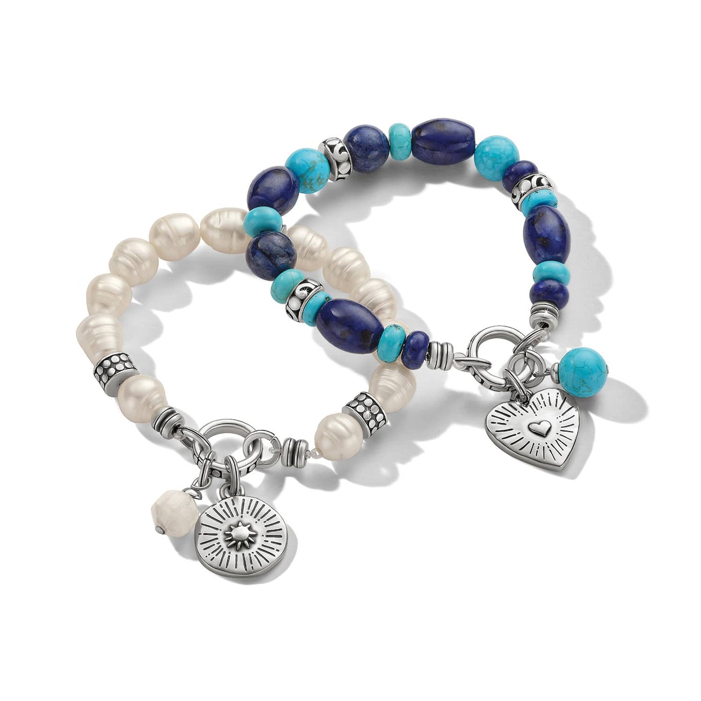 Brighton Token Pearl Charm Stretch Bracelet