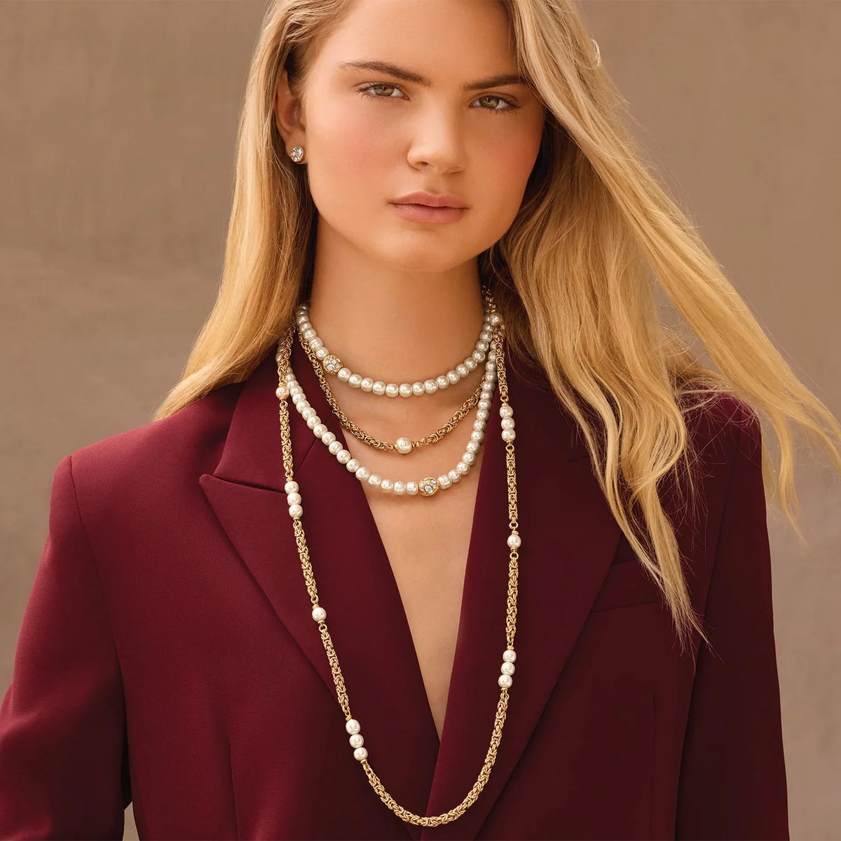 Brighton Trust Your Journey Pearl Chain Short Necklace