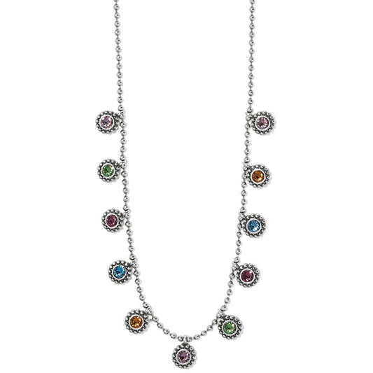 Twinkle Drops Necklace- Silver Multi