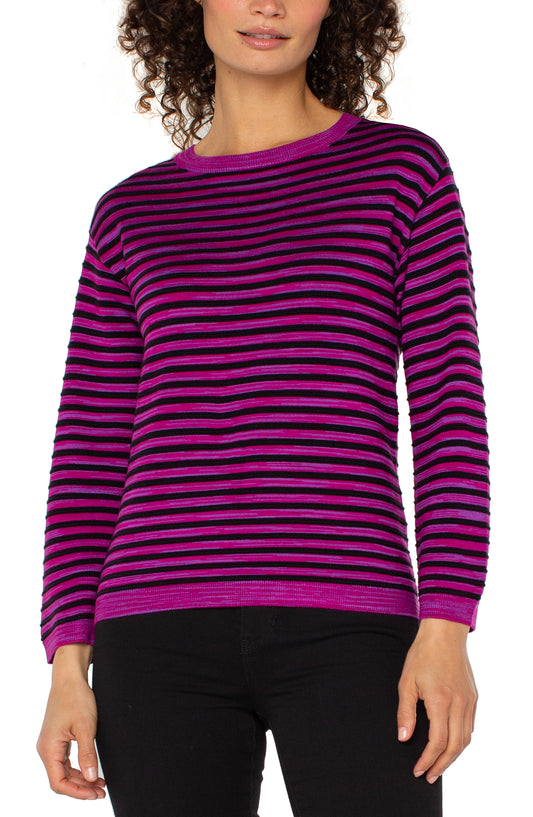 Liverpool Boxy Stripe Pullover Sweater