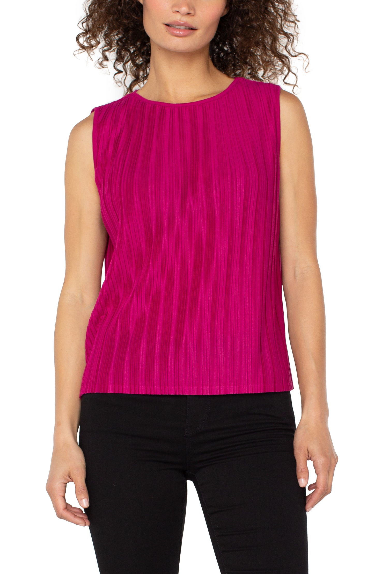 Liverpool Sleeveless Crew Neck Knit Top Dark Currant