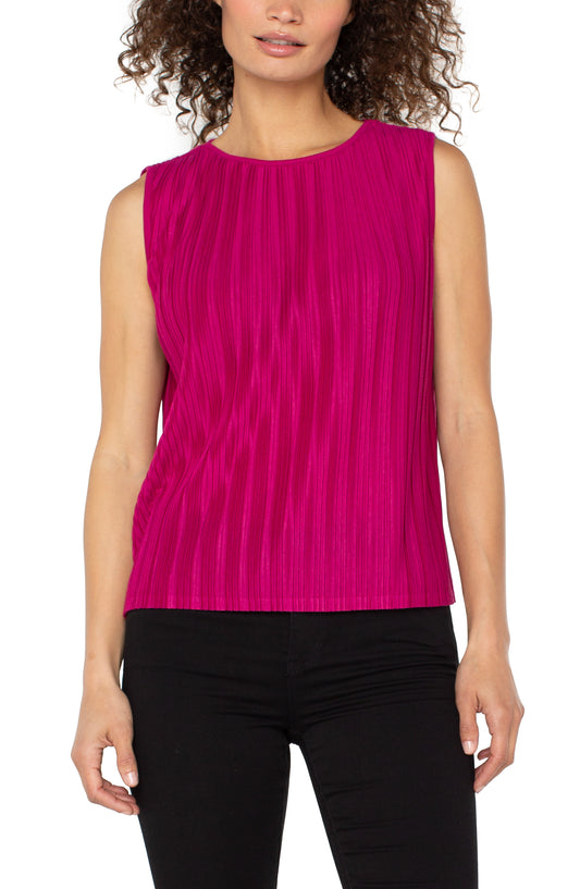 Liverpool Sleeveless Crew Neck Knit Top Dark Currant