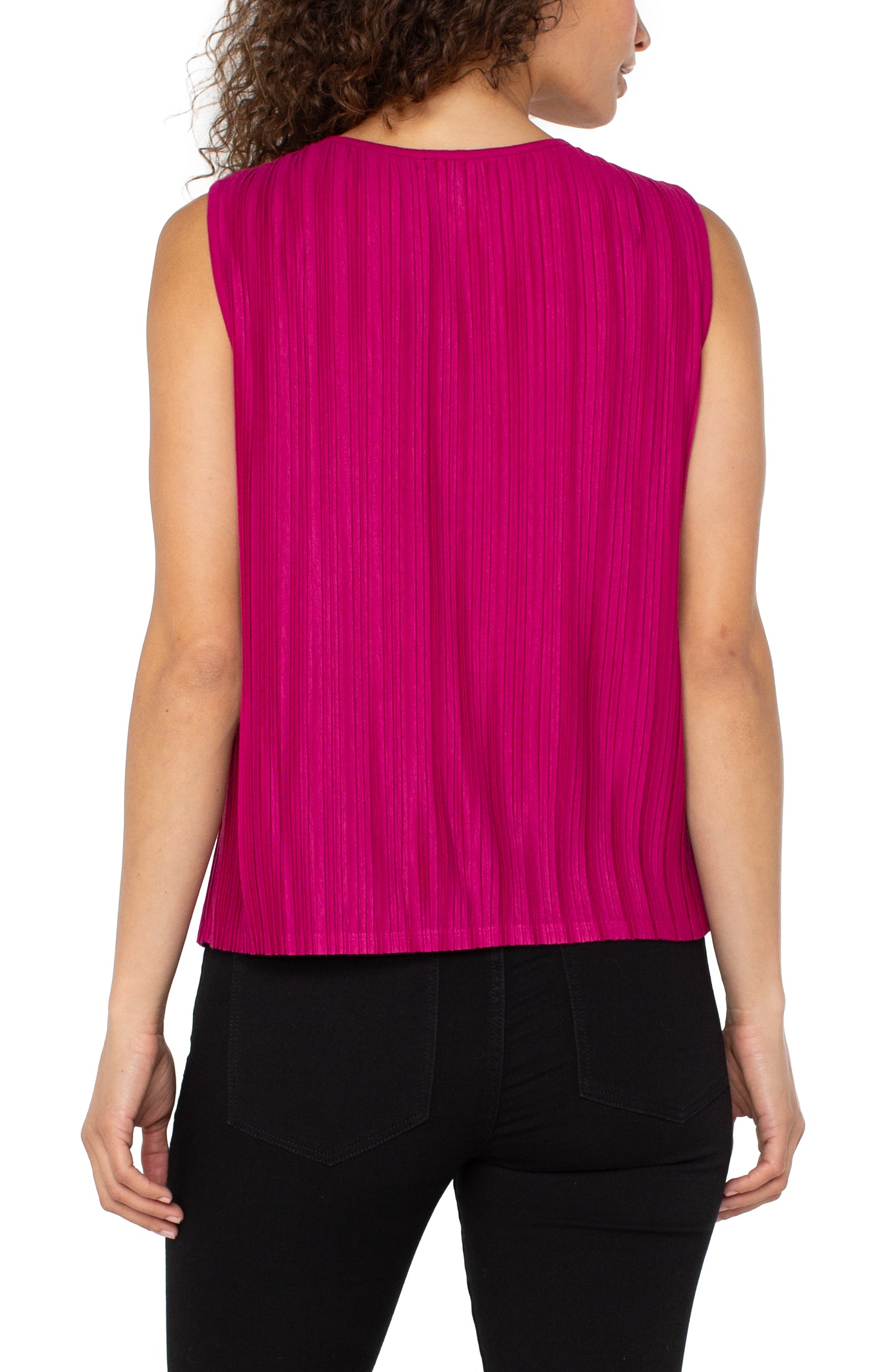 Liverpool Sleeveless Crew Neck Knit Top Dark Currant