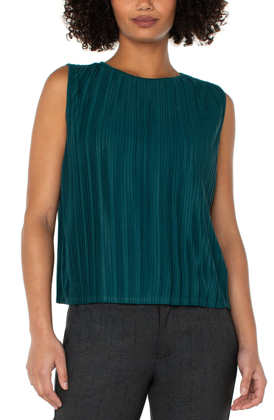 Liverpool Sleeveless Crew Neck Knit Top Emerald