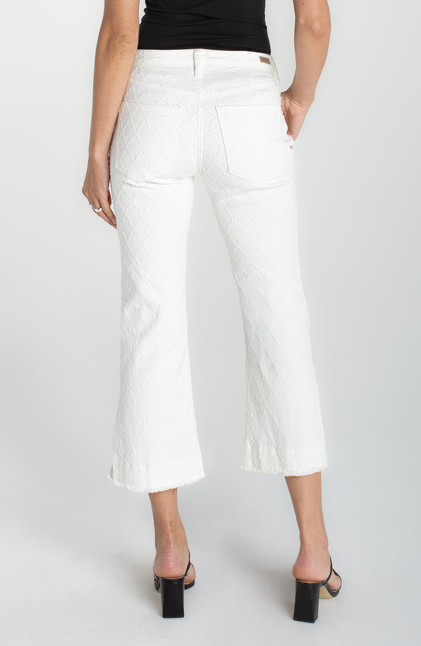 Liverpool Hannah Crop Flare  w/ wide fray hem and slit