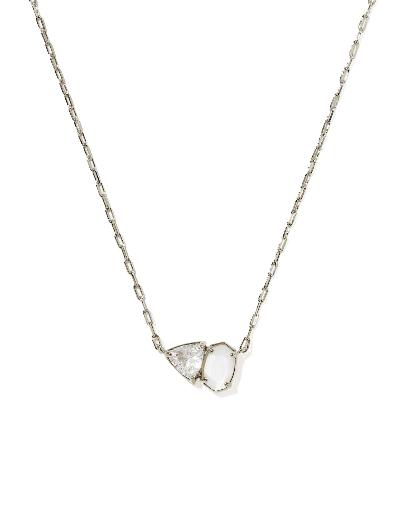 Kendra Scott Tatum Short Pendant Necklace in Silver Neutral Mix