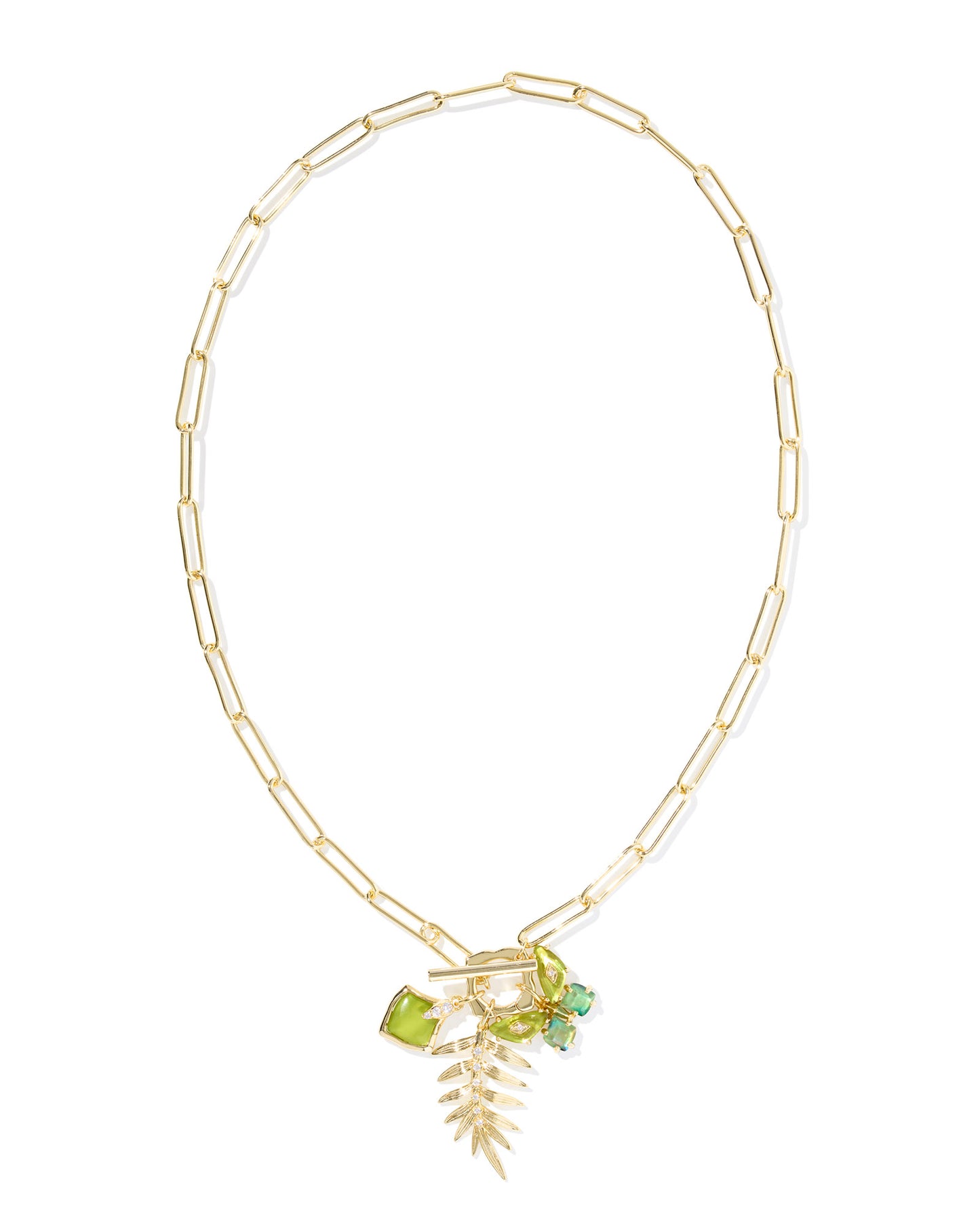 Kendra Scott BIANCA BUTTERFLY CHARM NECKLACE GOLD (IRIDESCENT WHITE MIX, Pink Mix or Green Mix)