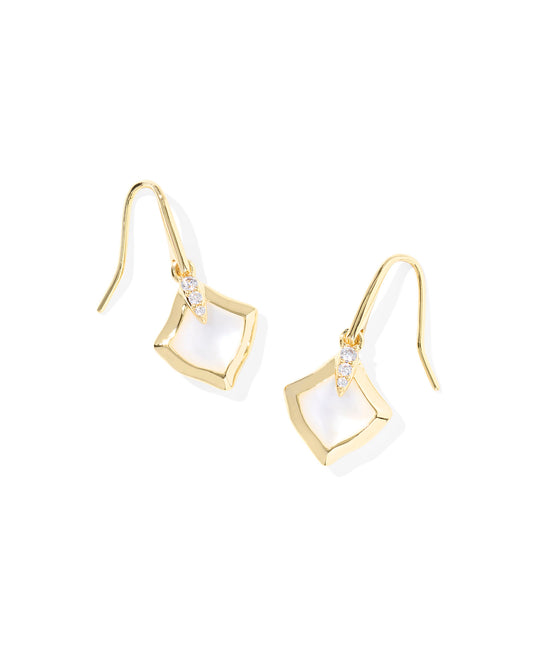 Kendra Scott JOELLE SMALL DROP EARRINGS GOLD (Azalea Illusion or Chartreuse Green or Ivory Mother of Pearl)