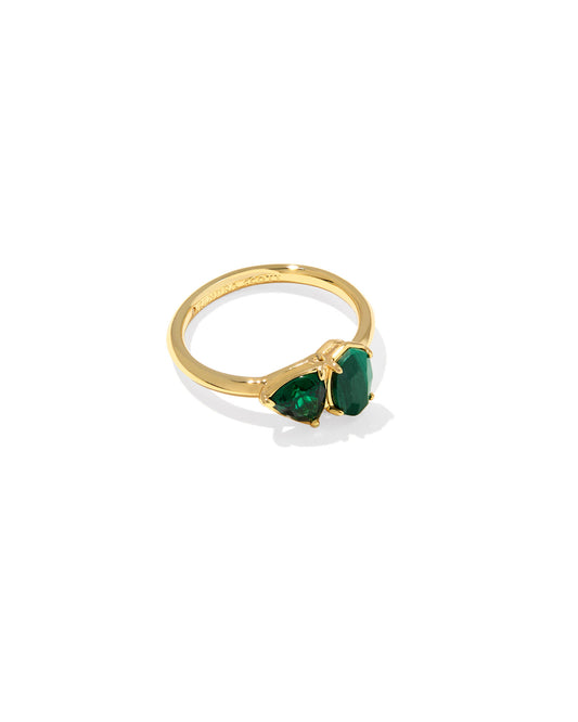 Kendra Scott TATUM BAND RING GOLD GREEN MIX