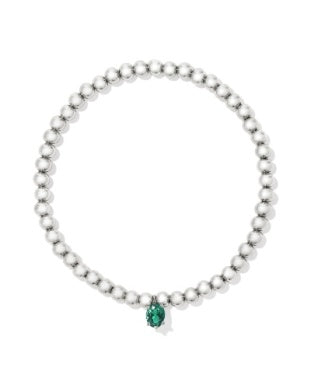 Kendra Scott CAILIN STRETCH BRACELET SILVER GREEN CRYSTAL
