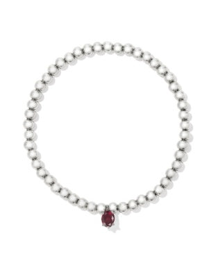 Kendra Scott CAILIN STRETCH BRACELET SILVER RED CRYSTAL