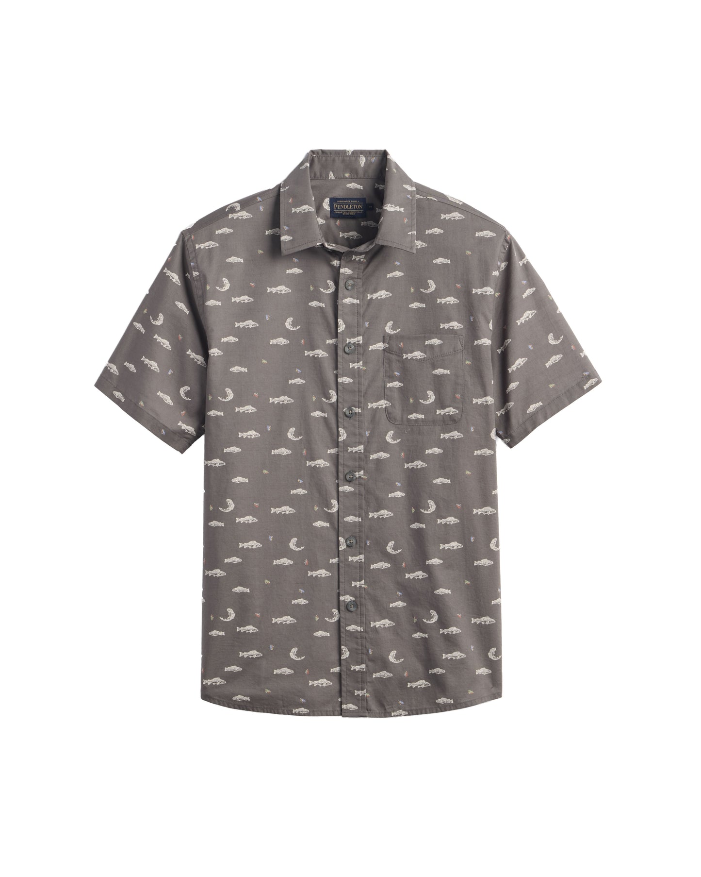 Pendelton MEN'S SHORT-SLEEVE SHORELINE COTTON SHIRT - Fish Grey