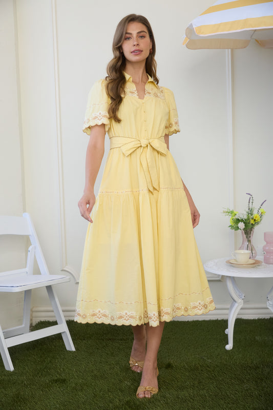 Embroidered Yellow Dress