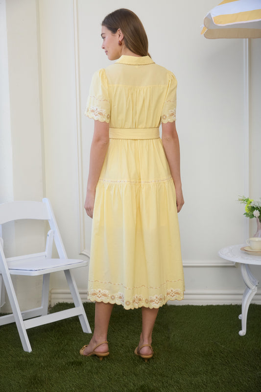 Embroidered Yellow Dress