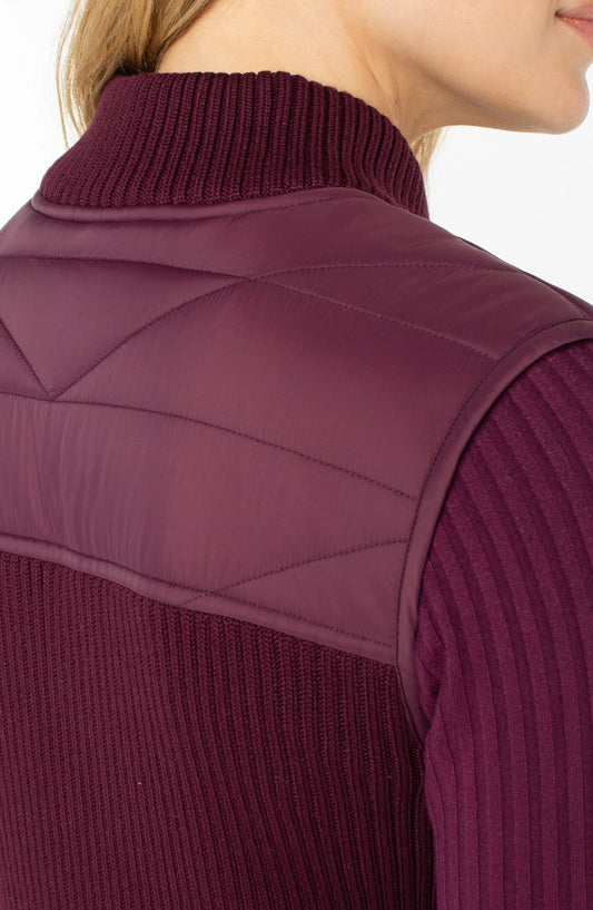 Liverpool Sleeveless Quilted Full Zip Sweater Vest
