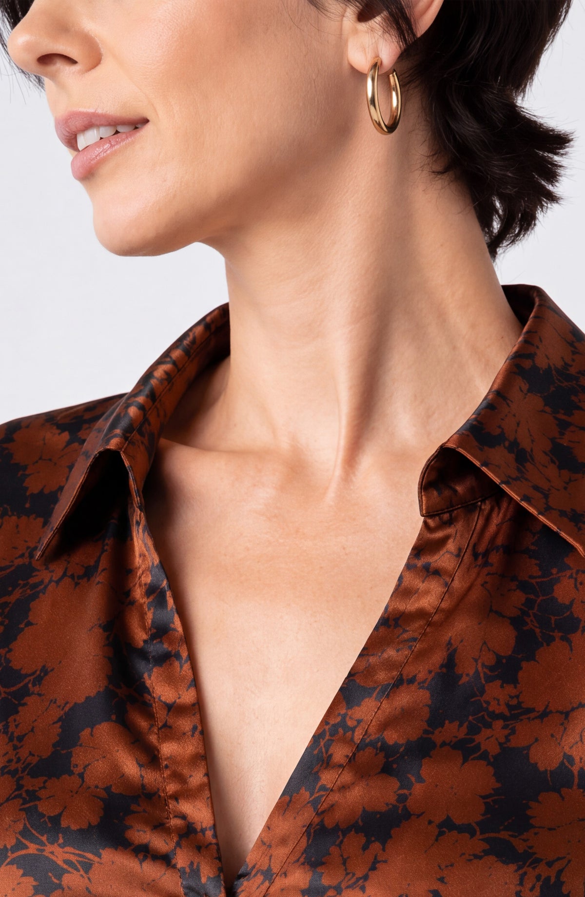 Liverpool Button Front Woven Blouse