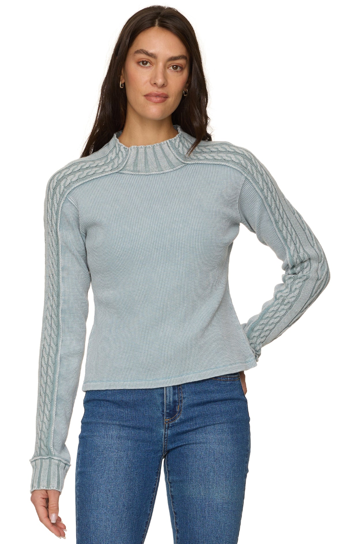 Flag & Anthem CHEYENNE MIXED MEDIA CABLE MOCK NECK