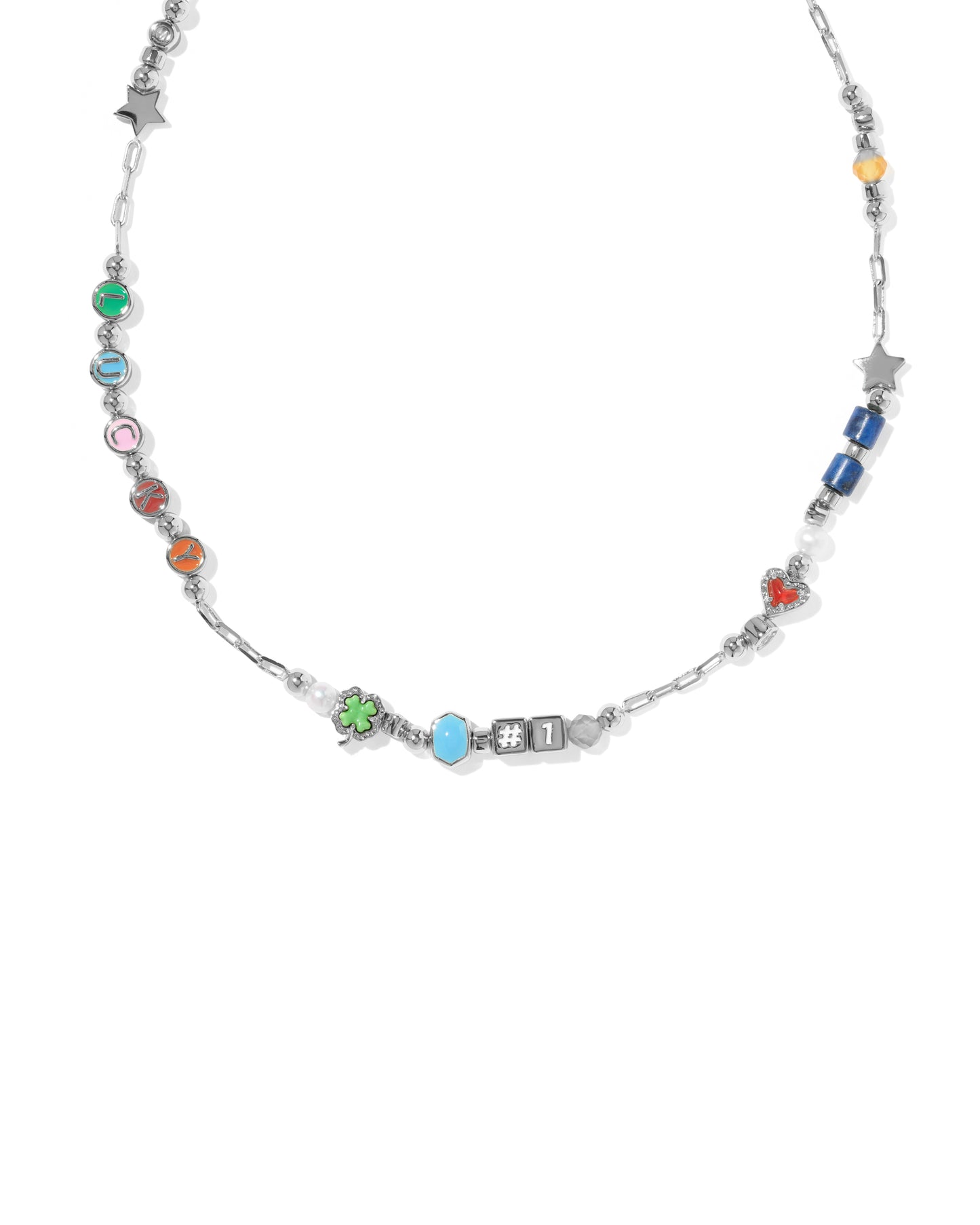 Kendra Scott LACEY STRAND NECKLACE SILVER MULTI MIX