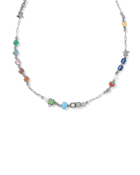Kendra Scott LACEY STRAND NECKLACE SILVER MULTI MIX