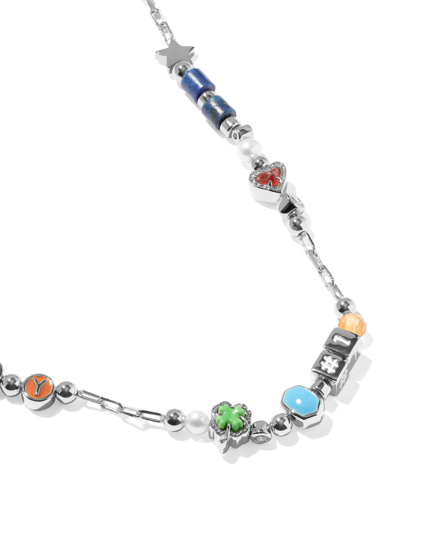 Kendra Scott LACEY STRAND NECKLACE SILVER MULTI MIX