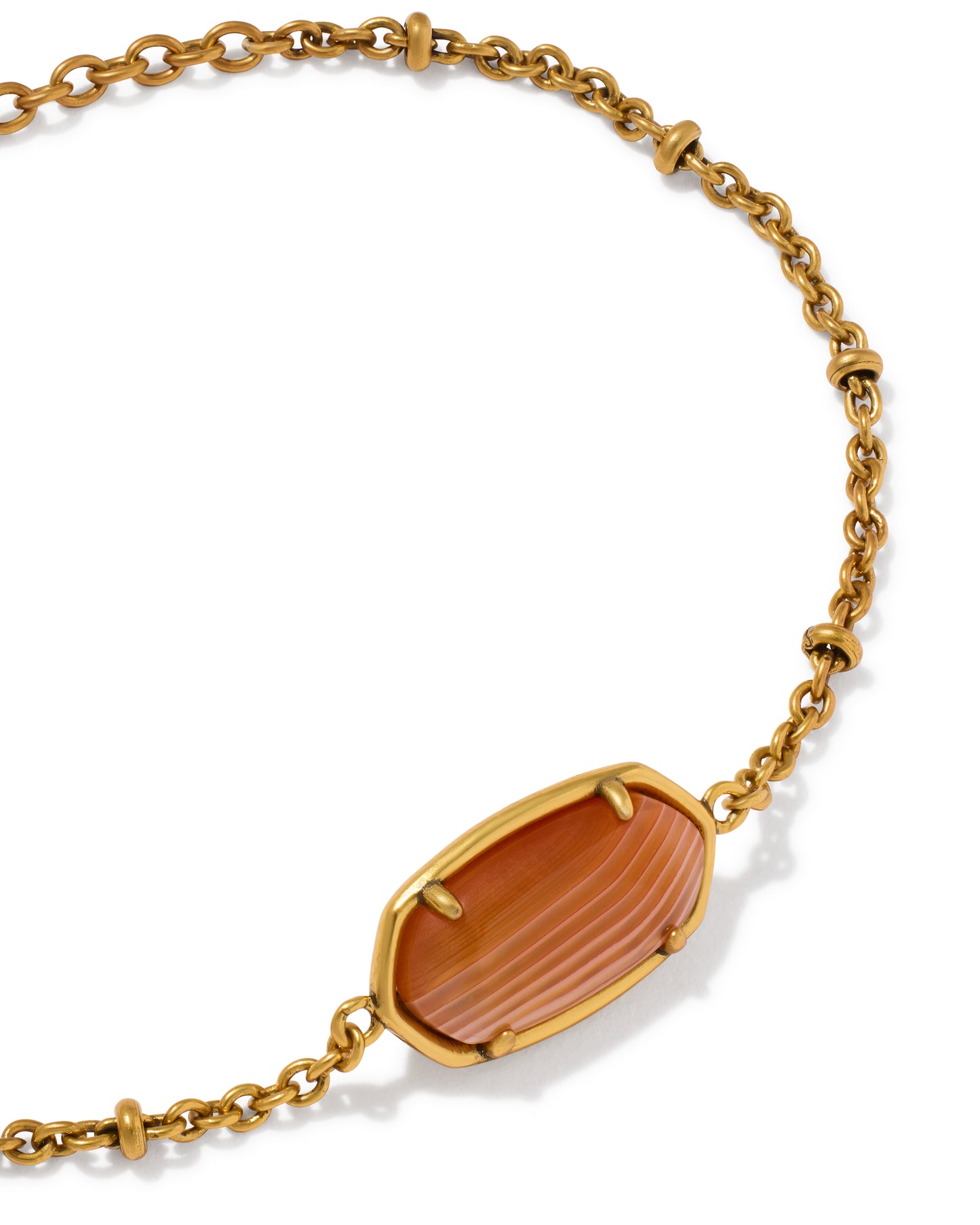 Kendra Scott TIGER STRIPED ELAINA DELICATE VINTAGE GOLD ORANGE BANDED AGATE