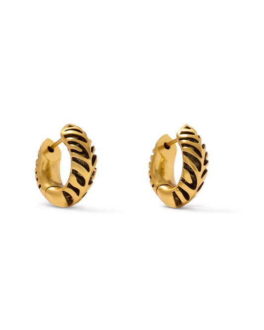 Kendra Scott TIGER STRIPED MIKKI HUGGIE EARRINGS VINTAGE GOLD