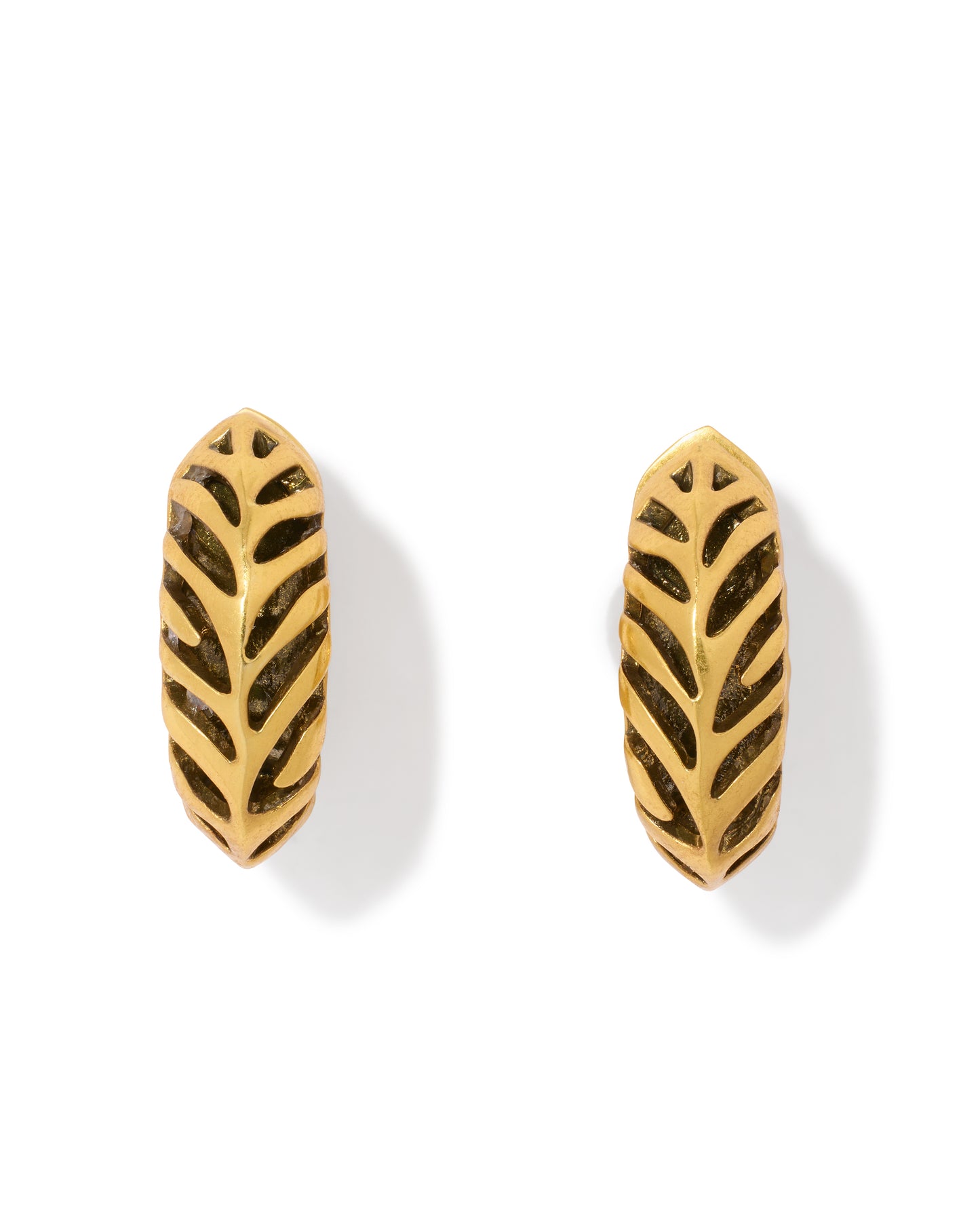 Kendra Scott TIGER STRIPED MIKKI HUGGIE EARRINGS VINTAGE GOLD