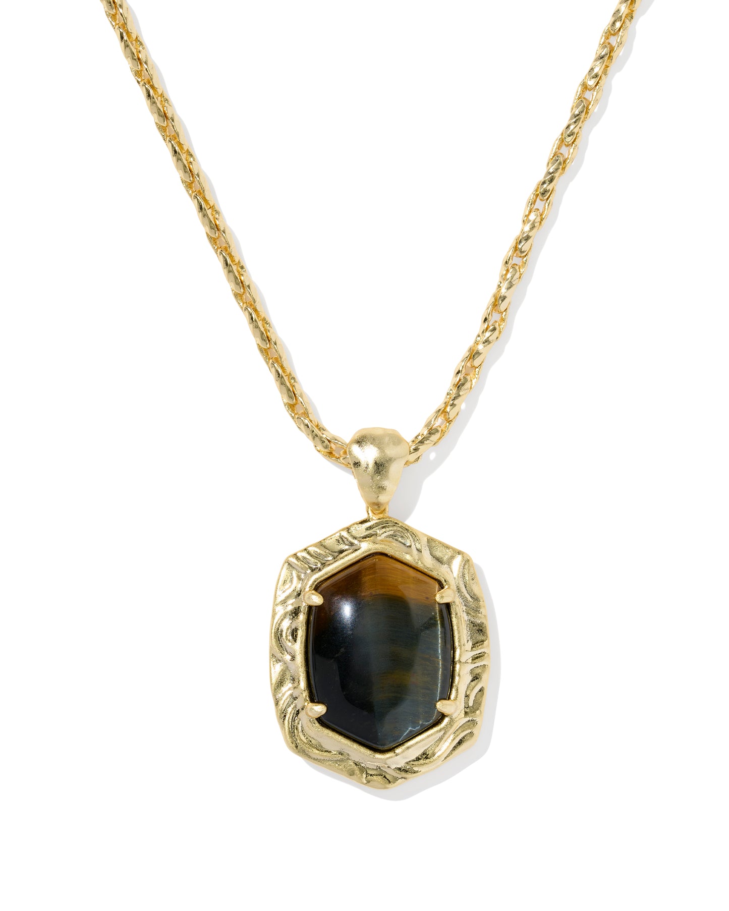 Kendra Scott TIGER STRIPED DAPHNE SMALL LONG PENDANT NECKLACE