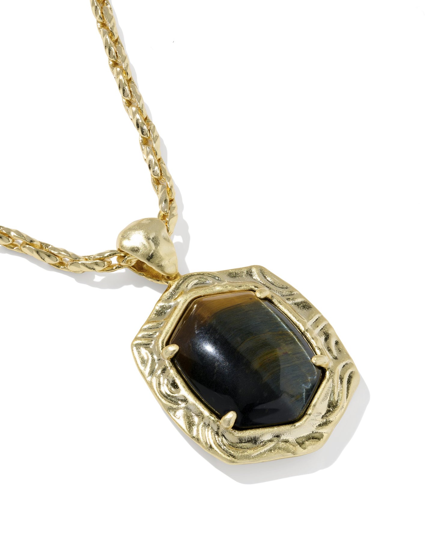 Kendra Scott TIGER STRIPED DAPHNE SMALL LONG PENDANT NECKLACE