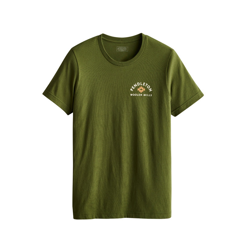 Pendleton Bison Graphic Tee in Military Green