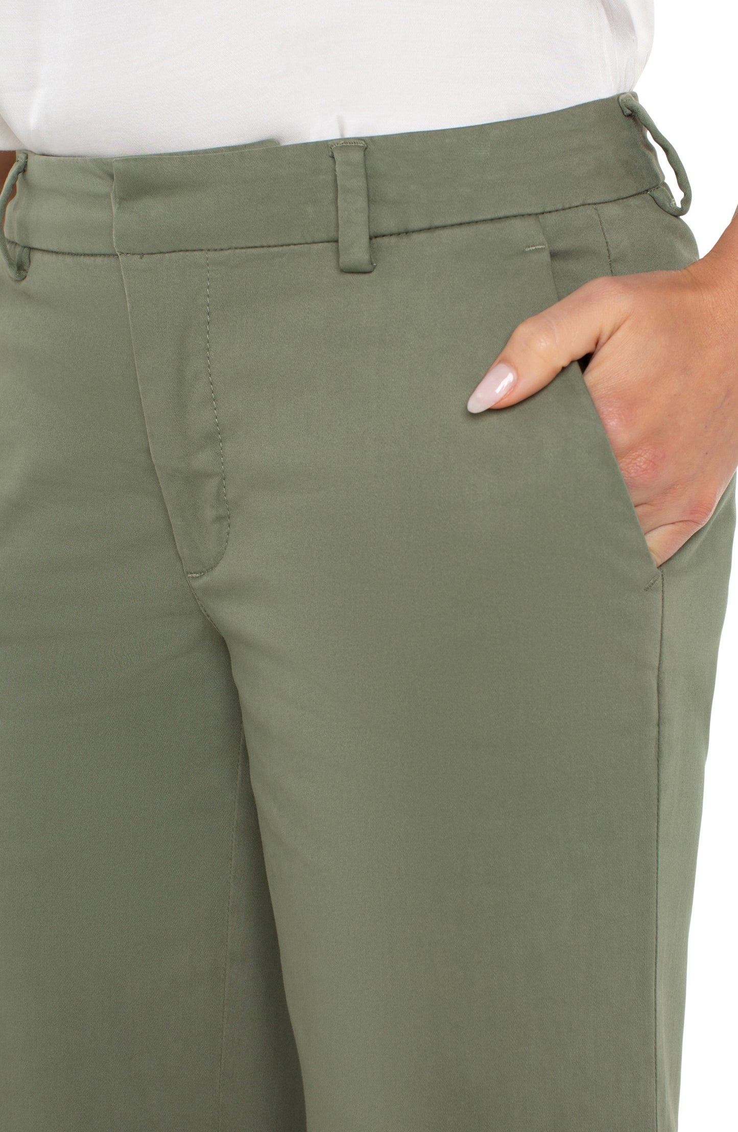 Liverpool Martini Olive Kelsey Wide Leg Trouser