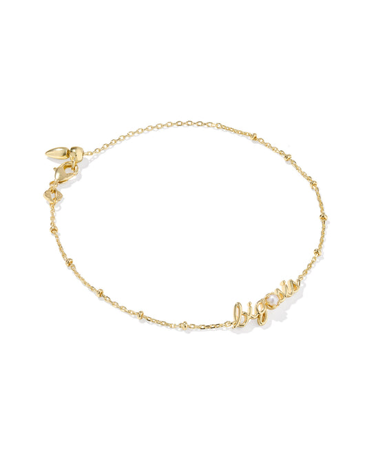 Kendra Scott BIG SIS DELICATE CHAIN BRACELET GOLD FRESHWATER CULTURED PEARL