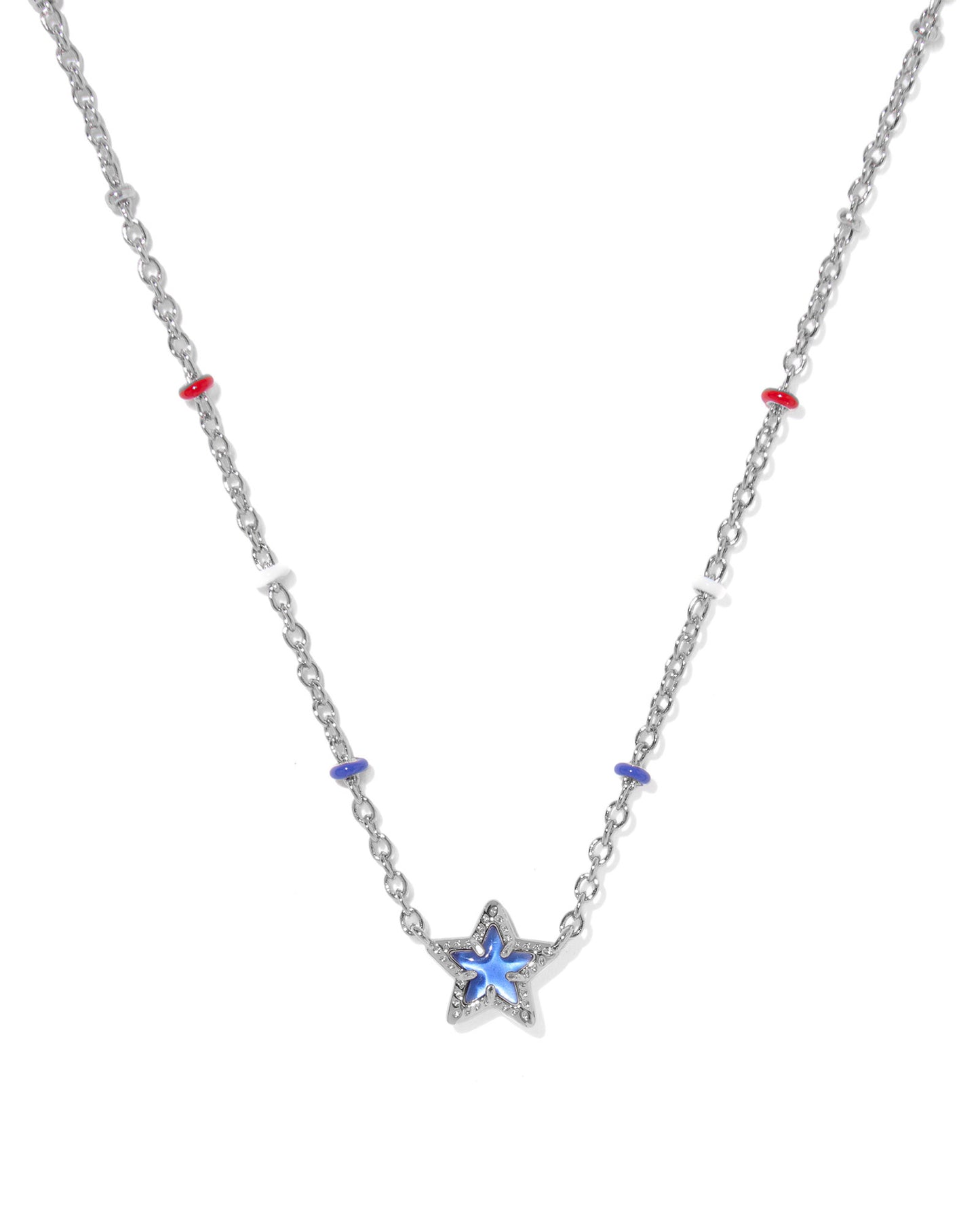 MINI CASSIDY SHORT PENDANT NECKLACE SILVER OR GOLD COBALT BLUE ILLUSION