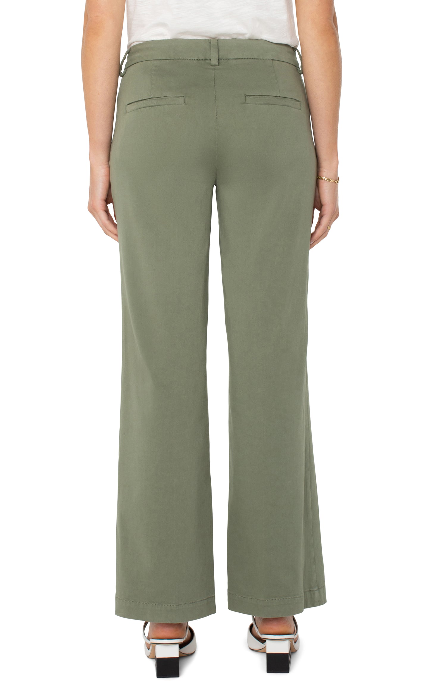 Liverpool Martini Olive Kelsey Wide Leg Trouser