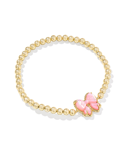 Kendra Scott HALEY BOW STRETCH BRACELET GOLD IVORY MOTHER OF PEARL or BLUSH IVORY MOTHER OF PEARL