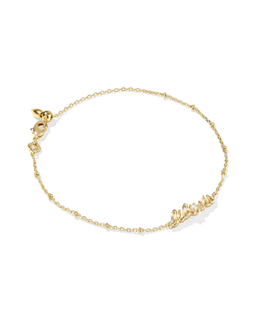 Kendra Scott LIL SIS DELICATE CHAIN BRACELET GOLD FRESHWATER CULTURED PEARL