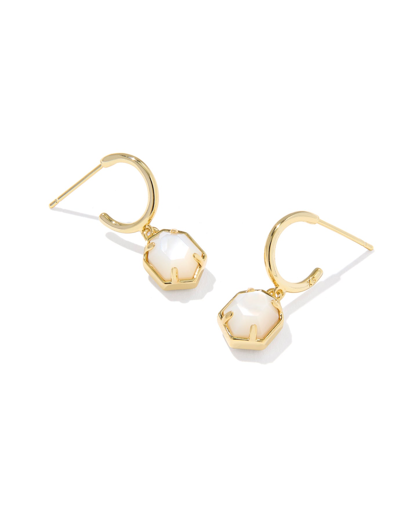 Kendra Scott TOMON HUGGIE EARRING GOLD or Silver IVORY MOTHER OF PEARL